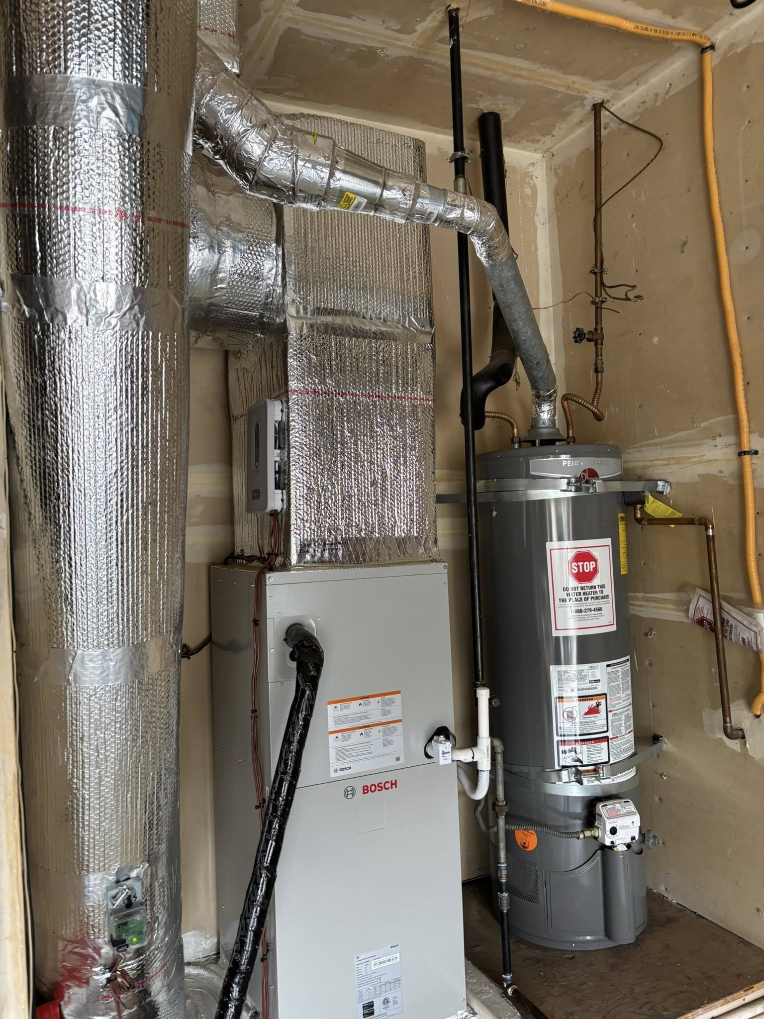 Bosch furnace and water heater installation